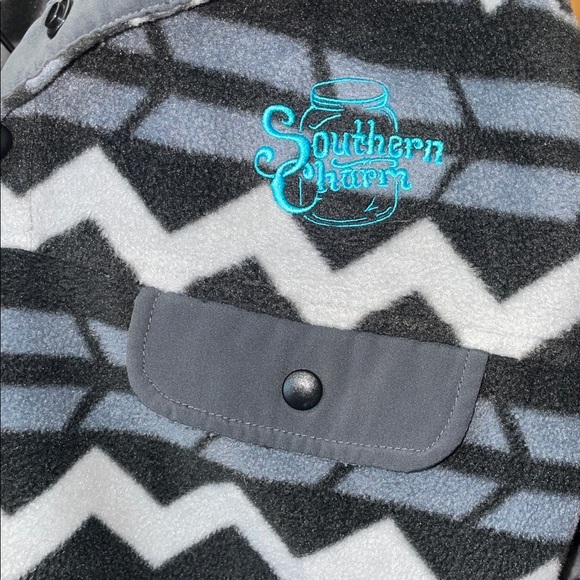 Women’s Gray Patterned Jacket southern charm top of the world size small - Picture 2 of 4